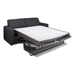 Acheter Vente-Unique Canapé 3 places convertible express en tissu gris anthracite - Couchage 140 cm - Matelas 14 cm DONETO