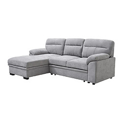 Vente-Unique Canapé d'angle gauche convertible en tissu gris ULENIO pas cher