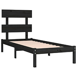 Avis vidaXL Cadre de lit sans matelas noir 75x190 cm bois massif