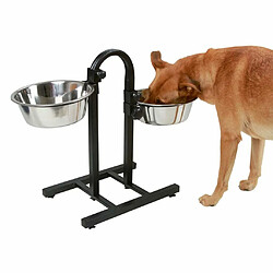 Kerbl Mangeoires d'animaux de compagnie et support réglable 52 cm Noir pas cher