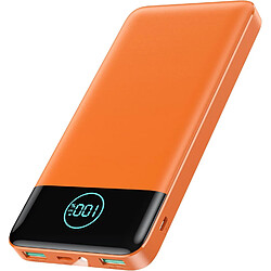 SANAG Batterie Externe 13800Mah, [Ultra Mince Mais Puissant] Power Bank Usb C 3A In & Out Chargeur Portable Avec Affichage Led Et Lampe De Poche Batterie Portable Pour Iphone Samsung Huawei - Orange