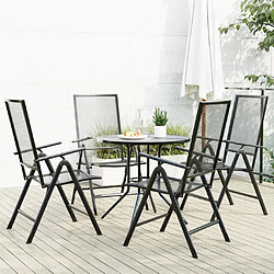 vidaXL Ensemble de chaises de jardin inclinables 5 pcs anthracite