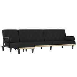 Maison Chic Canapé-lit convertible, Clic-Clac en forme de L noir 260x140x70 cm tissu -GKD94802