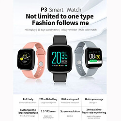 Avis Wewoo Bracelet connecté P3 1,3 pouces écran couleur IPS IP68 étanche montre intelligenterappel de message de soutien / moniteur de fréquence cardiaque / Oxymètre / surveillance de la pression artérielle / du sommeil Ora