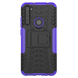 Wewoo Coque Pour Xiaomi Redmi Note 8 Texture de pneu TPU antichoc + PC Housse de protection avec support Violet