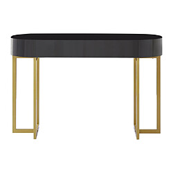 Bureau console avec 1 tiroir - MDF laqué et métal - Noir et doré - TORELI de Pascal Morabito pas cher