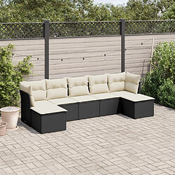 Maison Chic Salon de jardin 7 pcs avec coussins | Ensemble de Table et chaises | Mobilier d'Extérieur noir résine tressée -GKD98072