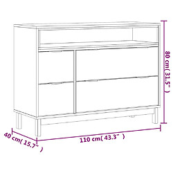 vidaXL Commode FLAM 110x40x80 cm bois de pin massif pas cher