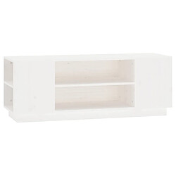 vidaXL Meuble TV Blanc 110x35x40,5 cm Bois de pin massif