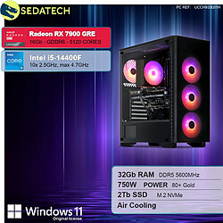 Sedatech PC Gamer • Intel i5-14400F • RX 7900 GRE • 32Go DDR5 • 2To SSD M.2 • Windows 11