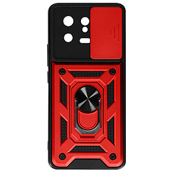 Avizar Coque pour Xiaomi 13 avec Cache caméra et Bague Support Vidéo Rouge