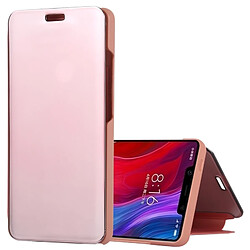 Wewoo Coque Housse en cuir pour miroir Xiaomi Mi 8 SE avec support or rose