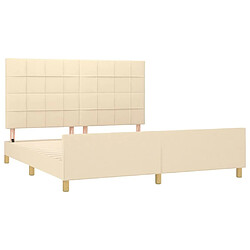 Acheter Maison Chic Lit adulte - Cadre Structure de lit avec tête de lit Contemporain Crème 180 x 200 cm Tissu -MN75878