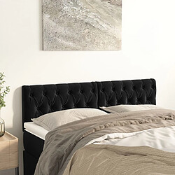 vidaXL Têtes de lit 2 pcs Noir 80x7x78/88 cm Velours