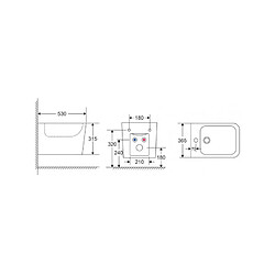 Avis Karag Bidet blanc suspendu BOFY en porcelaine 53x36,5x31,5 cm