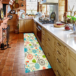 Avis Alter Chemin de cuisine, 100% Made in Italy, Tapis résistant aux taches avec impression numérique, Tapis antidérapant et lavable, Modèle Flowers - Gillian, cm 180x52