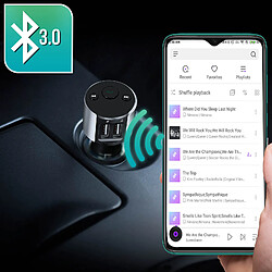 Avis Avizar Transmetteur FM Bluetooth Chargeur Allume-cigare USB Microphone - Noir