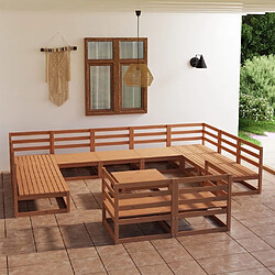 Maison Chic Salon de jardin 12 pcs - Table et chaises d'extérieur - Mobilier/Meubles de jardin Moderne bois de pin massif -MN34601