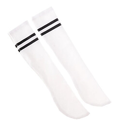 paire de chaussettes en coton rayé pour blythe bjd accessoires poupée poupée 3 points blanc pas cher