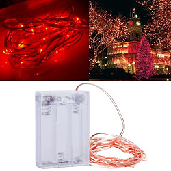 Wewoo Guirlande rouge 2m 3 x AA Batteries alimenté 100LM SMD-0603 LED fil de cuivre String Light Festival lampe / décoration bande de lumière, lumière