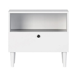 Bestmobilier Gaby - table de chevet - blanc - 60 cm