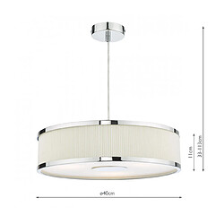 Acheter Luminaire Center Suspension Alvaro Chrome poli,ivoire 3 ampoules 11cm