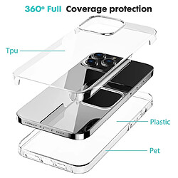 Htdmobiles Coque pour Apple iPhone 15 Pro - housse etui silicone gel fine 360 integrale (avant et arriere) + verre trempe - TRANSPARENT