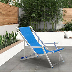 Avis Beach And Garden Design 2 Transat chaises de plage pliantes mer plage accoudoirs aluminium Riccione Gold Lux | Bleu