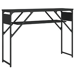 vidaXL Table console avec étagère noir 105x30x75 cm bois d'ingénierie