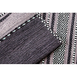 Alter Tapis moderne Kansas, style kilim, 100% coton, noir, 200x60cm