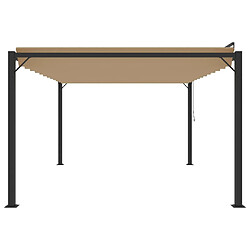 Acheter Maison Chic Tonnelle | Pergola avec toit à persienne 3x4 m Taupe Tissu et aluminium -GKD42099