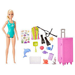 Mattel Poupée Barbie au Thème Exploration sous-marine Rose