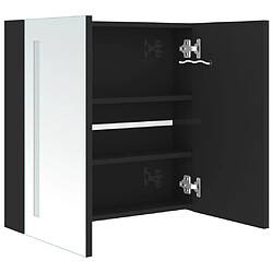 Acheter vidaXL Armoire de salle de bain à miroir LED noir brillant 62x14x60 cm