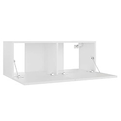 Acheter vidaXL Meuble TV Blanc 80x30x30 cm Bois d'ingénierie