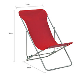 vidaXL Chaises de plage pliables lot de 2 Acier et tissu oxford Rouge pas cher