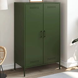 vidaXL Buffet haut vert olive 68x39x113 cm acier