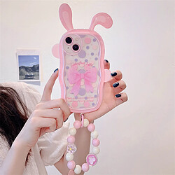 GUPBOO Étui pour iPhone12 Filles Couleur Polka Dot Niche Téléphone Cas Papillon Perle Chaîne