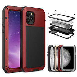 Wewoo Coque Rigide Pour iPhone 11 étui de protection triple blindage en métal armure rouge