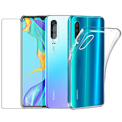 Protection intégrale Verre Trempé pour Huawei P30 + Verre Trempé Caméra Arrière + Coque souple silicone transparente - Visiodirect -