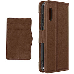 Avizar Étui pour Samsung Galaxy Xcover Pro Porte-cartes amovible Support vidéo Marron