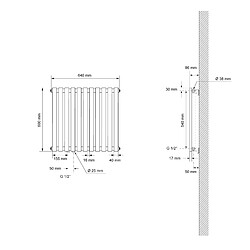 Avis LuxeBath Radiateur de salle de bain horizontal noir mat acier connexion au bas 640x600 mm