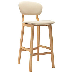 vidaXL Tabourets de bar lot de 2 crème tissu