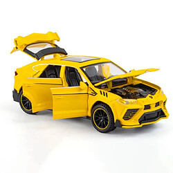 Universal 1/32 Voiture de sport Modèle Jouet Simulation Acoustique et Optique Retour en Alliage Moule Moulage Jouet Collection Cadeau | Voiture Jouet Moulée sous Pression(Jaune)