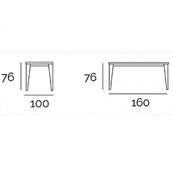 Avis Inside 75 Table repas GEO 6 couverts 160 x 100 x 76 cm pieds noirs plateau céramique hidra