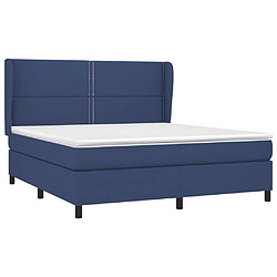 Avis Maison Chic Structures de lit + matelas,Lit à sommier tapissier avec matelas Bleu 180x200 cm Tissu -MN63785