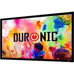 Duronic Ecran de Projection Fixe FFPS92 /169 de 92 Pouces ou 234 cm – Ratio 16:9 – Monture en métal avec revêtement Velours et Toile Extensible Anti-pli – Installation Murale idéale pour Home cinéma