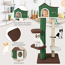 Helloshop26 Arbre à chat de 153 cm avec 5 plateformes de saut rotative et condo tour de jeu pour chat avec dispositif anti-renversement vert 20_0001621 pas cher