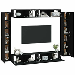 Avis Maison Chic Ensemble de meubles TV 8 pcs | Banc TV Moderne pour salon | Meuble de Rangement - Noir Bois d'ingénierie -MN57703