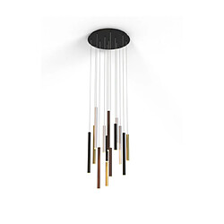 Luminaire Center Suspension Cala Blanc sable, noir sable, or/marron rouille