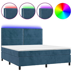 Sommier à lattes,Cadre à lattes de lit pour Adulte matelas et LED Bleu foncé 160x200 cm -MN69881